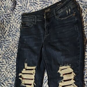 Judy Blue Dark Blue Distressed Women's Jeans